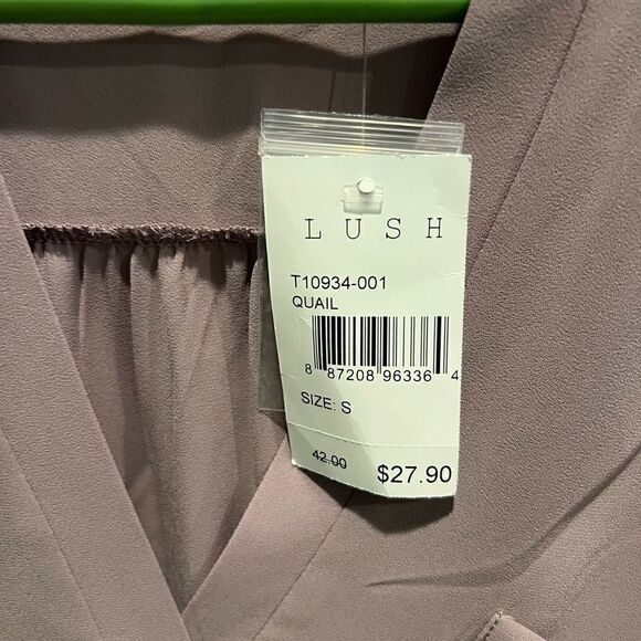 Lush NWT lilac/grey sheer tunic blouse small with v-neck - Picture 5 of 8